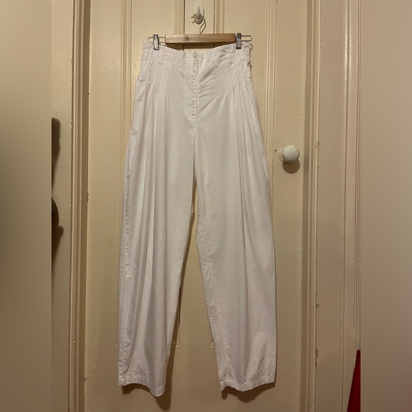 Vintage white pleated high rise pants - Picture 2 of 8